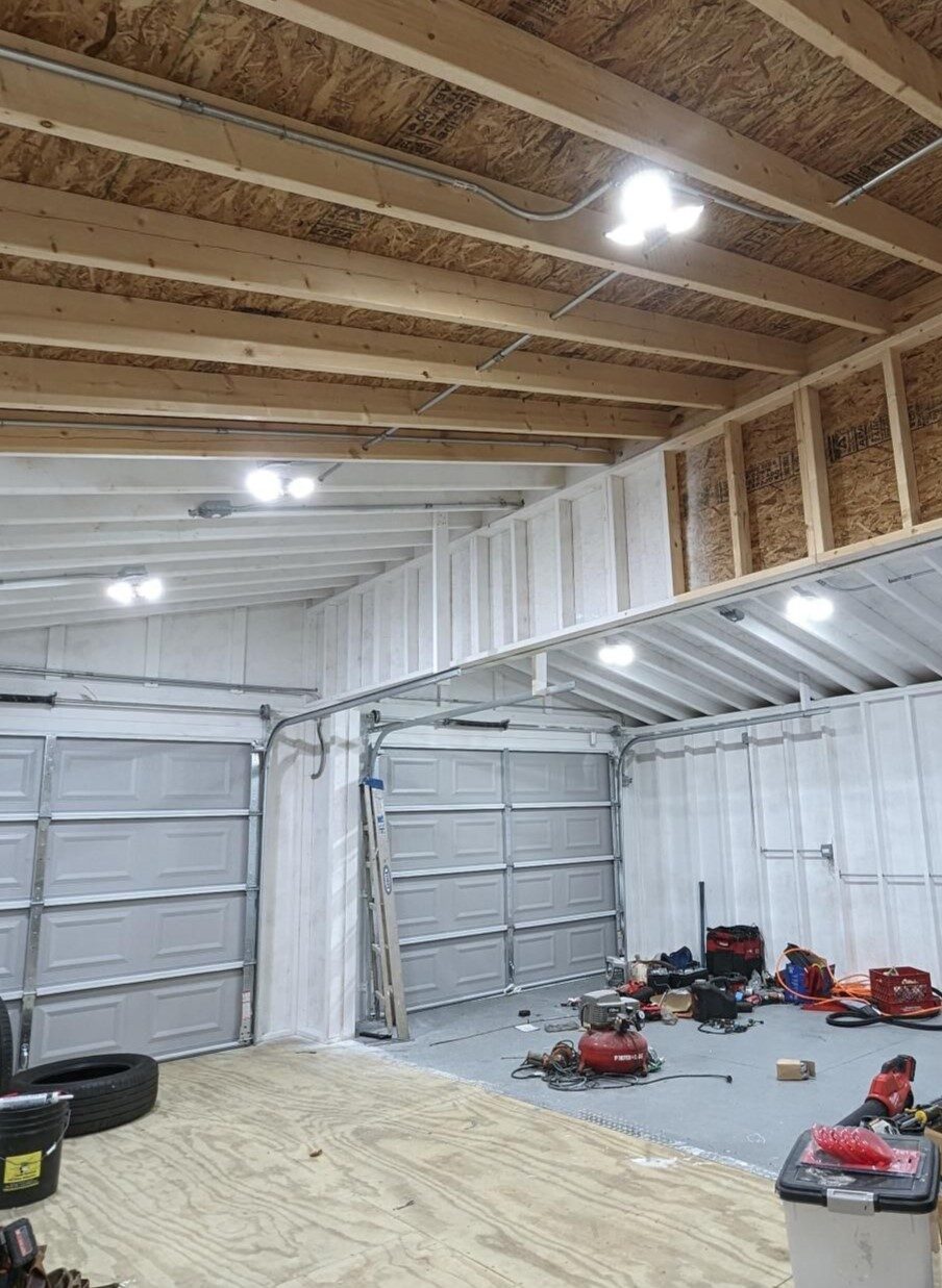 Light installation in a garage