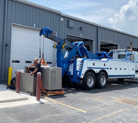 Generator being installed